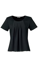 シフォン切替え半袖ニット 春夏 367805