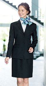 51050 en joie(アンジョア) 控えめなモノトーンがシックな雰囲気でウール混のスカート 無地 93-51050