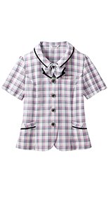 S-50330 50336 SELERY(セロリー) オーバーブラウス(リボン取り外し可) チェック 99-S50330