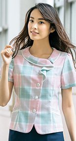 S-50580 50582 50583 SELERY(セロリー) 夏らしいチェック柄の涼感オーバーブラウス 99-S50580