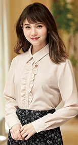 en joie(アンジョア) 01070 ほどよいフリルが優しい長袖ブラウス 93-01070