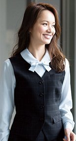 en joie(アンジョア) 11040 スタイリッシュでシックなチェック柄ベスト 93-11040