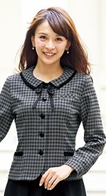 en joie(アンジョア) 21005 ネット限定商品 長袖オーバーブラウス チェック 93-21005