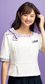 en joie(アンジョア) 46640 五分袖プルオーバートップス リバティプリント 花柄 93-46640
