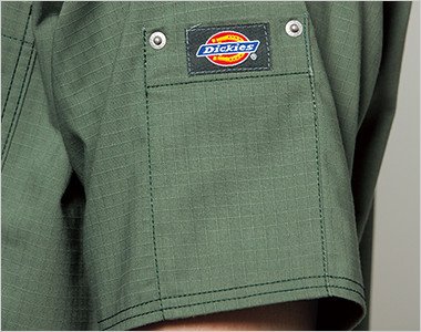 左袖 ディッキーズロゴ入りリベットポケット