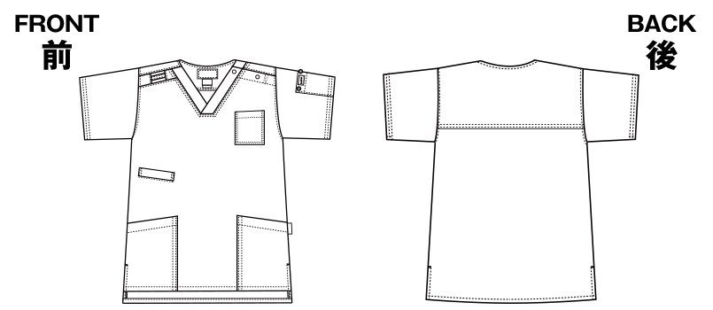 7045SC FOLK(フォーク)×Dickies スクラブ 男女兼用のハンガーイラスト・線画