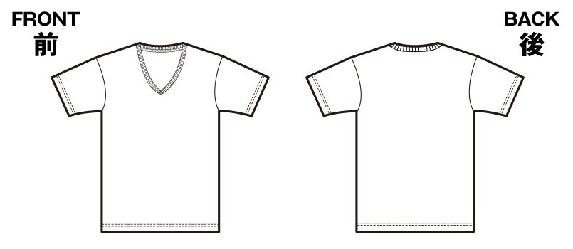 85-5746 ファインジャージー Vネック Tシャツ(4.7オンス)のハンガーイラスト・線画