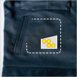 右サイドポケットにコインポケット付き