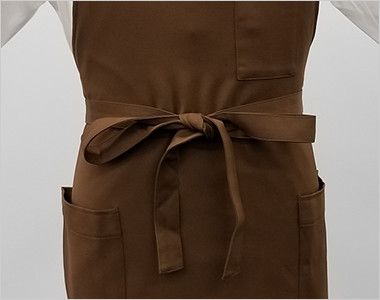 T-8091 チトセ(アルベ) 胸当てエプロン(男女兼用) ひもを前で結んでオシャレな2WAYの着こなしも可能