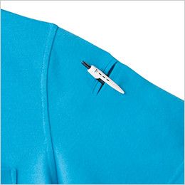ジーベック 6025 交編カノコ長袖ポロシャツ(胸ポケット・左袖ペン差し付き)(男女兼用) ペン差し