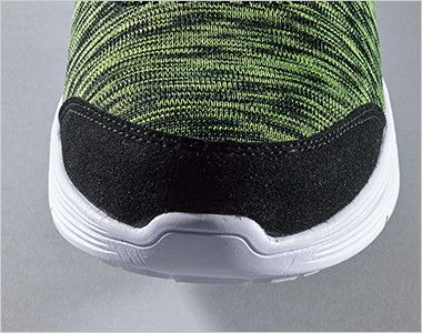 ジーベック 85408 超軽量ニットセフティシューズ 樹脂先芯 つま先には補強として起毛Puを施して、配色でデザイン性を高めると共に製品の耐久性も向上させています。