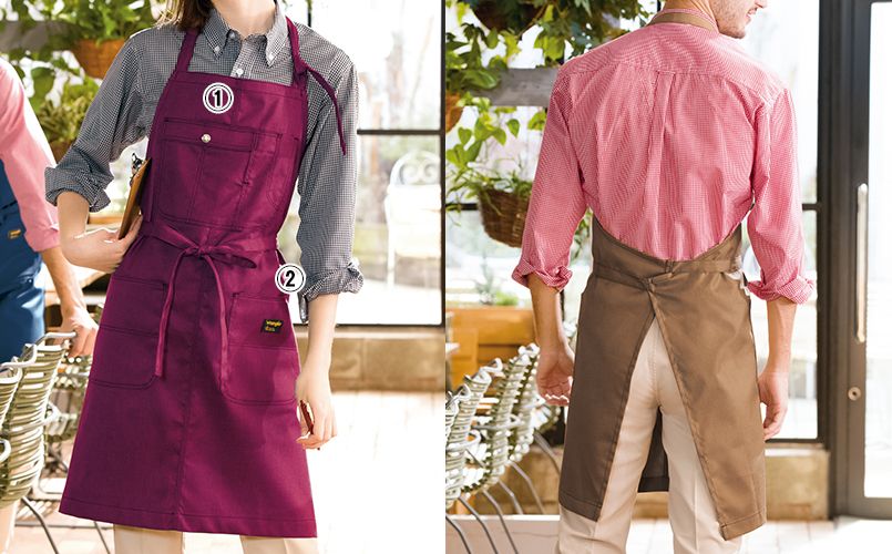 AZ64280 アイトス Wrangler(ラングラー) 胸当てエプロン(男女兼用) 商品詳細・こだわりPOINT