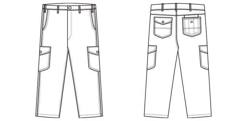 LWP63002 Lee カーゴパンツ(女性用) ハンガーイラスト・線画