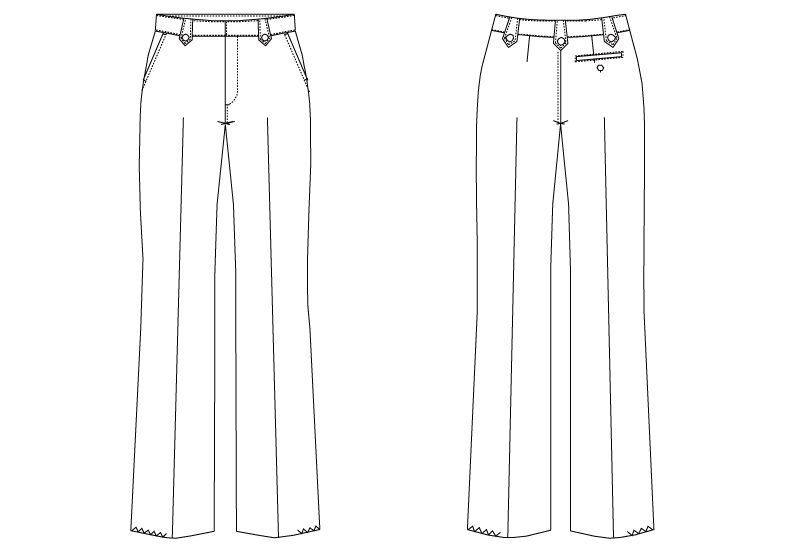 AS-6813 チトセ(アルベ) パンツ/股下フリー(女性用) ハンガーイラスト・線画