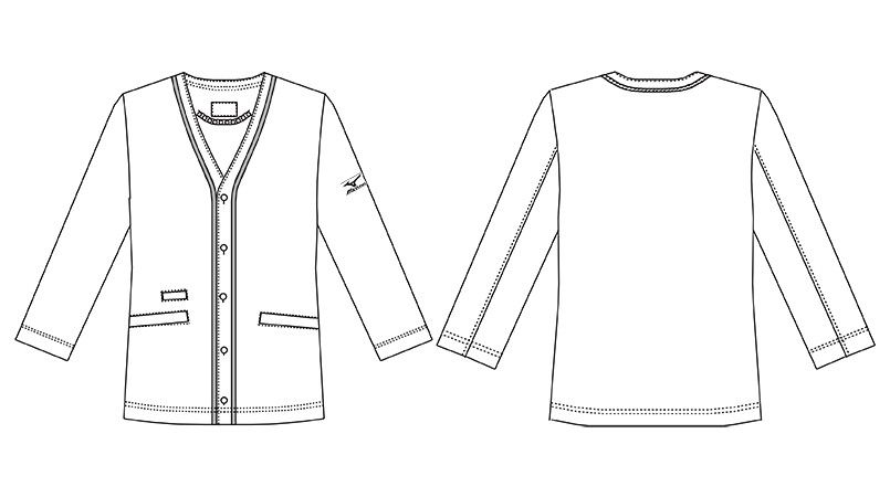 MZ-0174 ミズノ(mizuno) カーディガン(男女兼用) ハンガーイラスト・線画