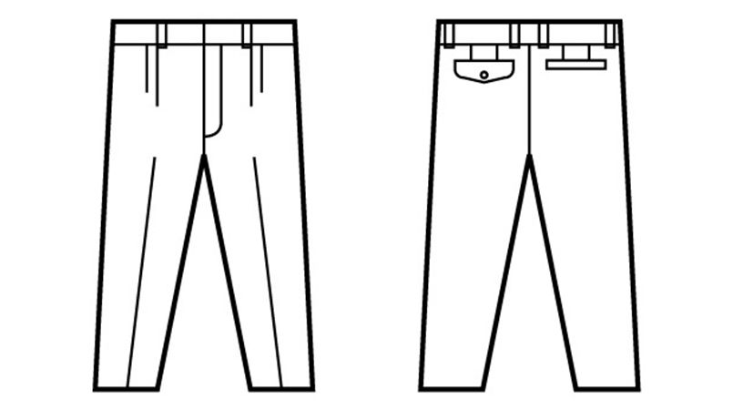 自重堂 41601 綿100%ツータックパンツ ハンガーイラスト・線画
