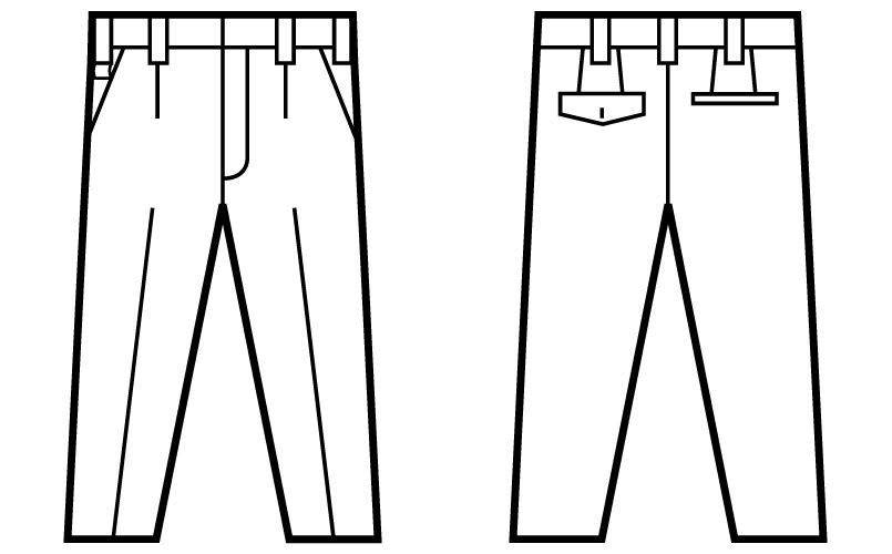 51201 自重堂JAWIN ワンタックパンツ ハンガーイラスト・線画