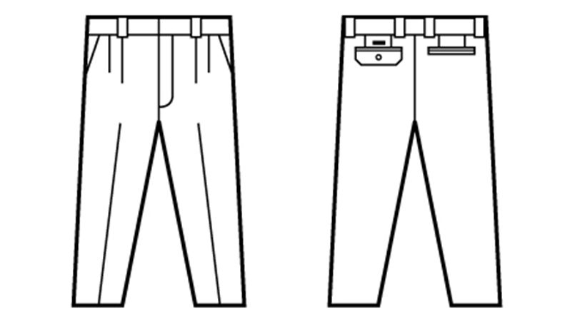 自重堂 80101 エコ 3バリュー ツータックパンツ(JIS T8118適合) ハンガーイラスト・線画