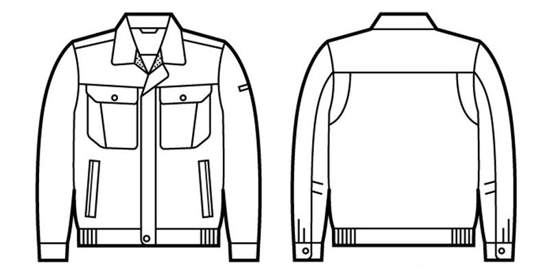 80500 自重堂 制電長袖ブルゾン ハンガーイラスト・線画