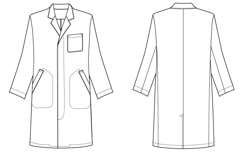 自重堂WHISEL WH2114 メンズシングルコート(男性用) ハンガーイラスト・線画