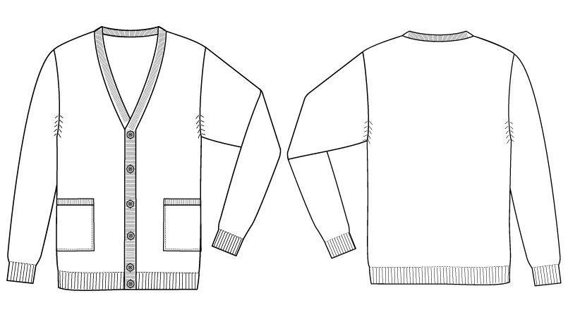 自重堂WHISEL WH90419 メンズカーディガン(男性用) ハンガーイラスト・線画