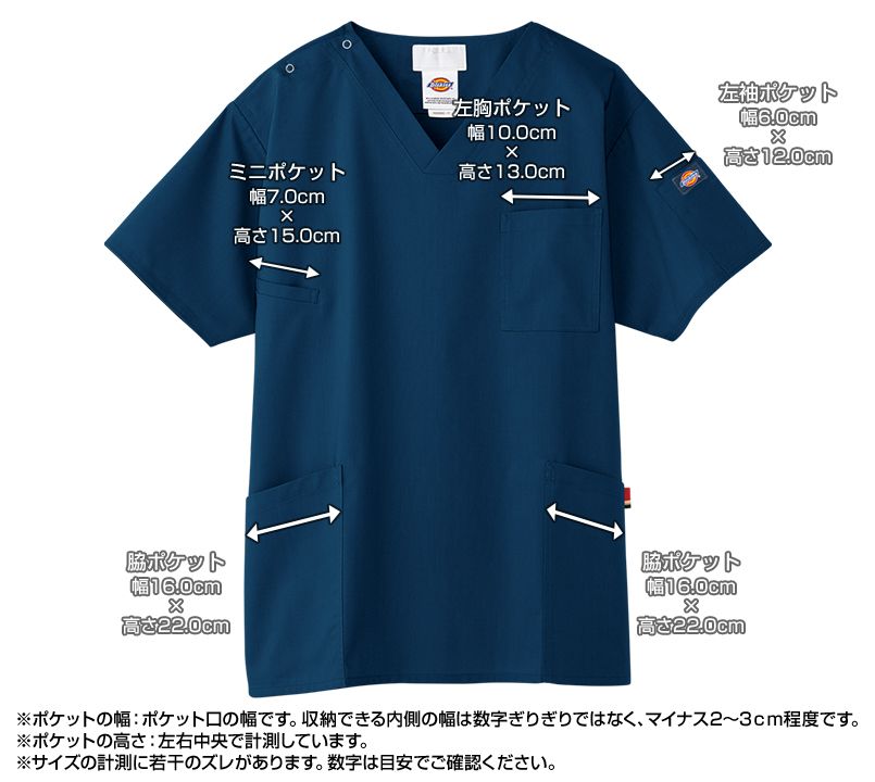 7033SC FOLK(フォーク)×Dickies スクラブ(男女兼用) ポケットサイズ